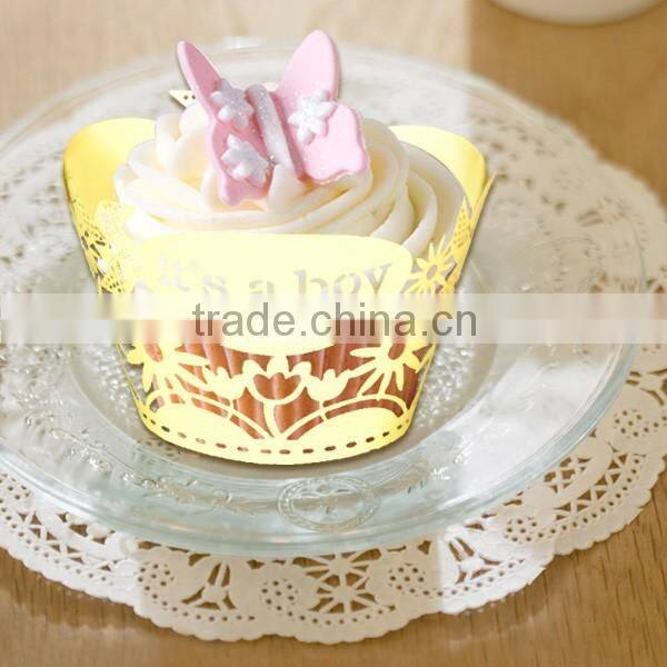 colorful new design party favors laser cut paper cupcake wrappers for kids