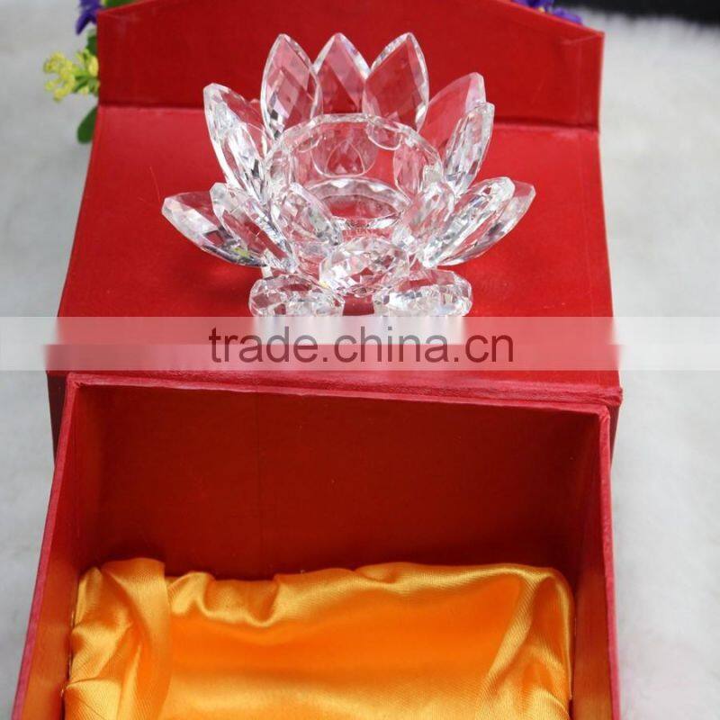 Factory directly sale wholesale price Yiwu hot seller 100mm transparent color crystal lotus for gift