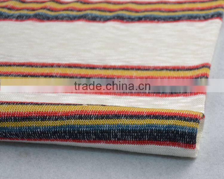Jiufan Textile Good Quality Yarn Dyed Striped Hacci Soft Rayon Polyester Knitting Fabric