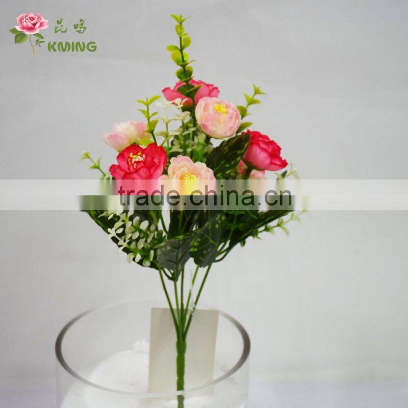 Natural looking low price wholesale 5 heads artificial flower