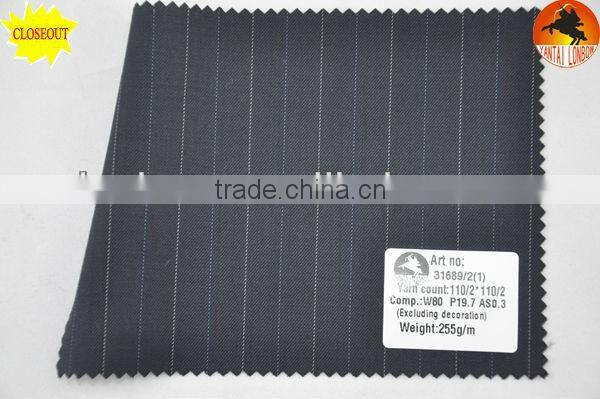 wool 80% polyester20% closeout suiting fabric