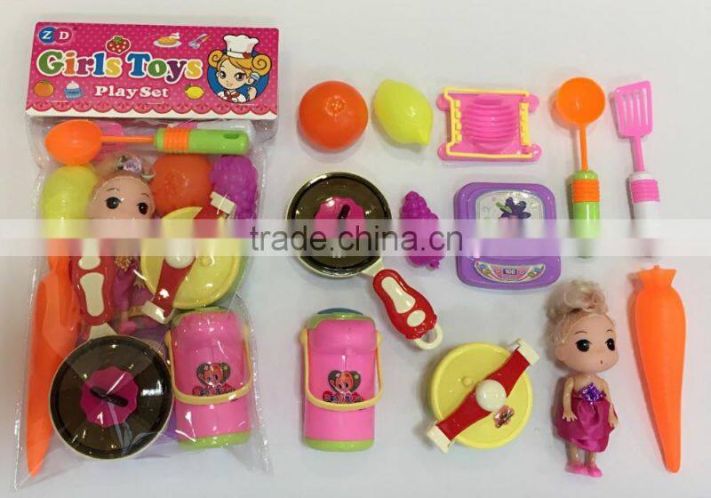 2016 new fashion doll girl games play kitchen toy girls toys play set