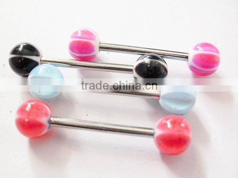 Colorful Stainless Steel Tongue Ring