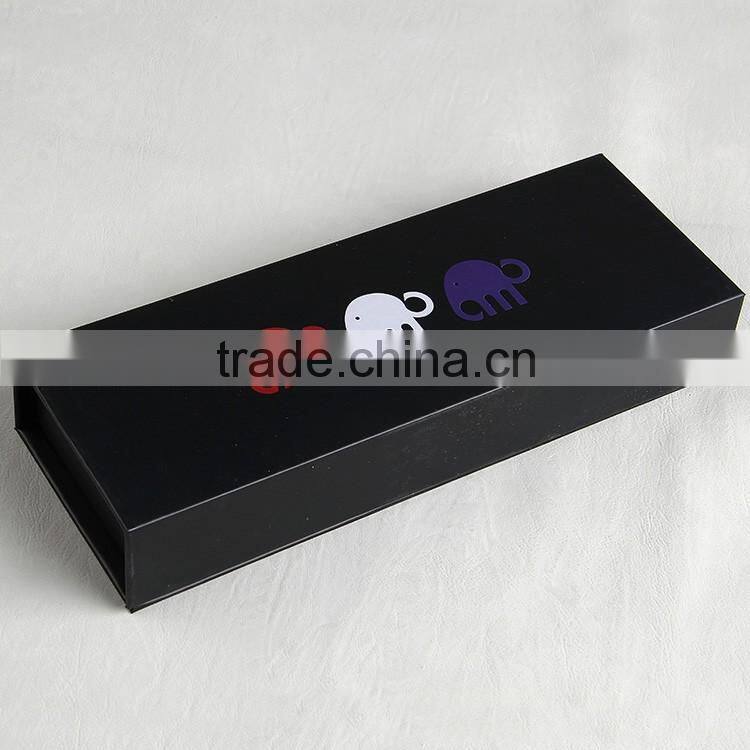 Packaging box with elephant pictures printed for lady's hand-drawn silk scarf