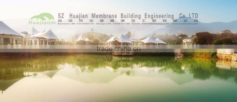 Fabric Tensile Membrane Structure canopy applicatin for hotel shopping hall with PTFE ETFE