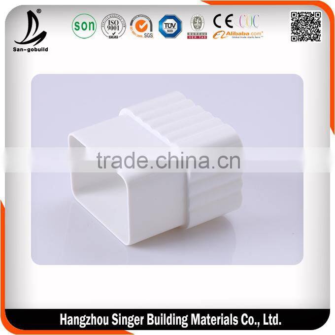 Kenya Ghana Popular Type 5.2 inch 7 inch PVC Rain Gutter, White Roof Gutter System