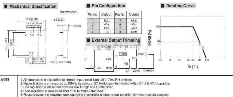 Meanwell 40W DC-DC Regulated Single Output Converter switching power supply unit