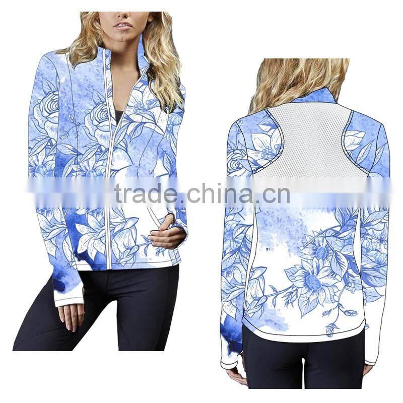 (Trade Assurance) cheap new arrival wholesale custom fancy breathable polyester spandex sports jacket for women