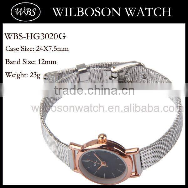 Japan movt quartz watch with stainless steel back