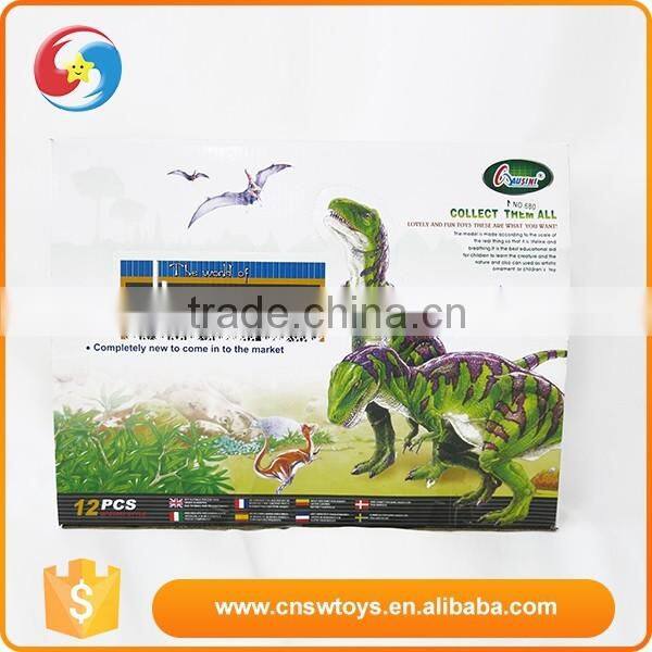 Customized hard cheap plastic 12pcs dinosaur mini plastic toy animal