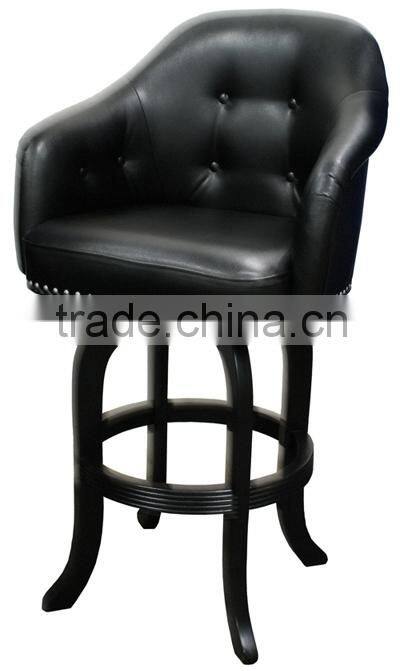 comfortable black leather bar stool high chair HDB462