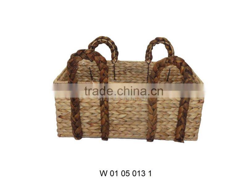 Water Hyacinth Storage Baskets with 2 Handles / Storage Bin