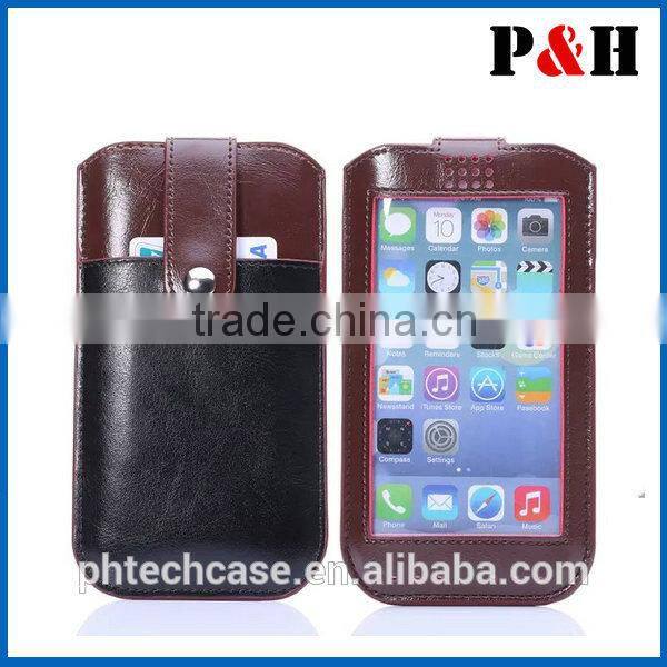 pouch leather case for iphone6, flip case cover pouch,flip leather case cover for iphone6
