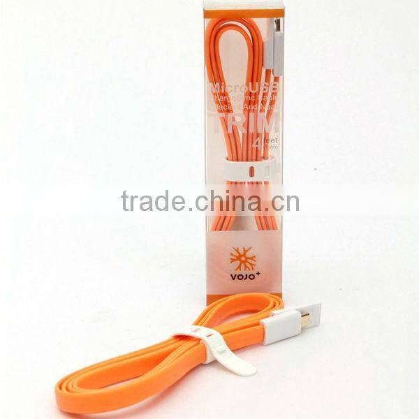 Colorful noodle flat usb data charger cable for nexus for all kinds of android smart phones