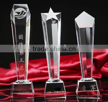 3D laser golf ball shape crystal trophy