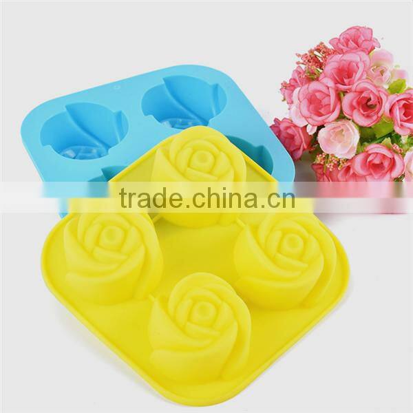Silicone rose shaped soap mold