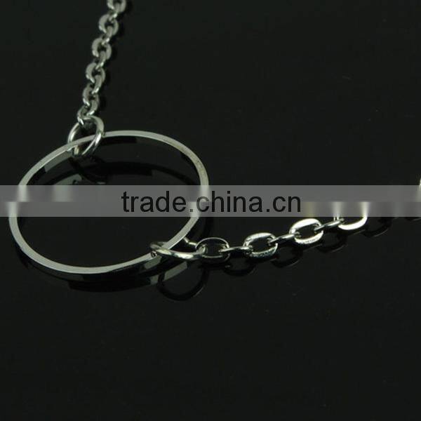 ring couple thin stainless steel chain necklace, funky chain necklace