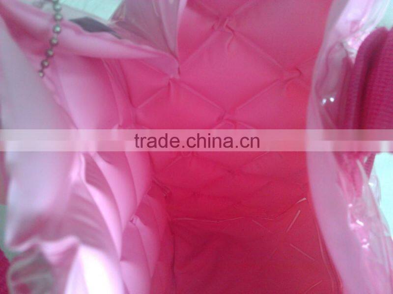 transparent pink inflatable air bag for shopping