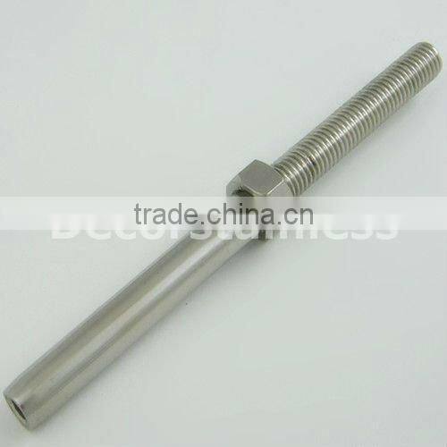 Stainless steel swage stud terminal inside thread