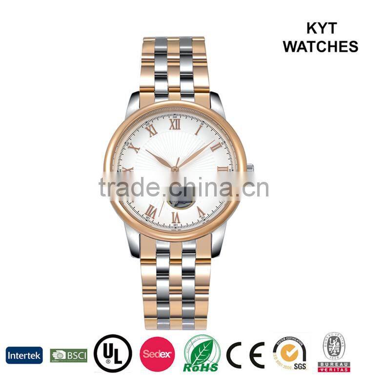 KYT quality japan movt stainless steel exquisite basic men's wrist automatic mechanical watch