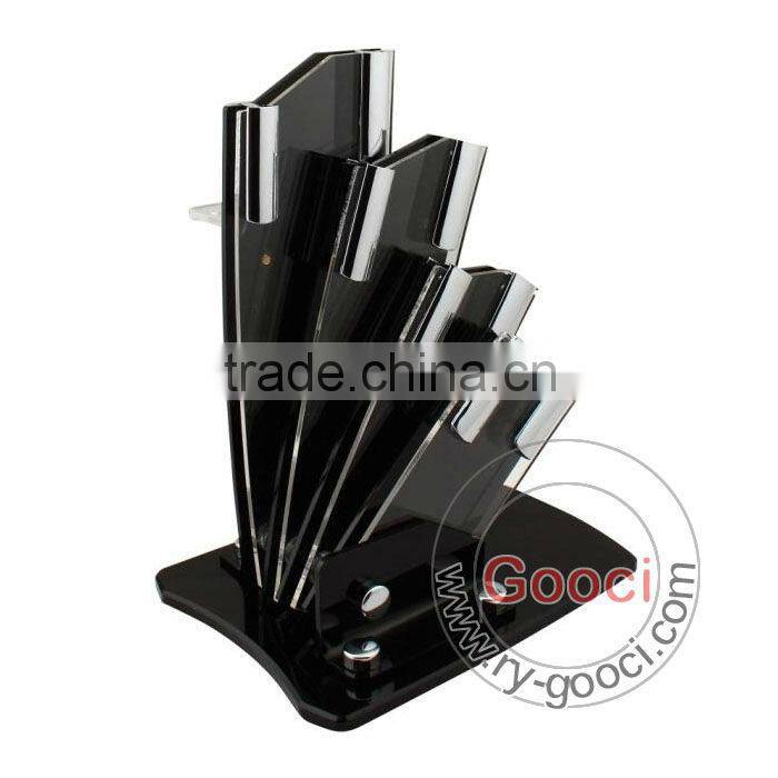 3- Piece NEW Acrylic 2 knife and peeler Knife Holder ceramic knife Cutlery