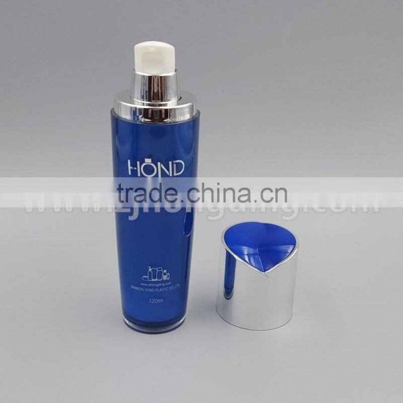 Lucury any color blue green heart shape 30ml acrylic bottle wholesale for body lotion cream,pet cosemtic bottle,plastic bottle