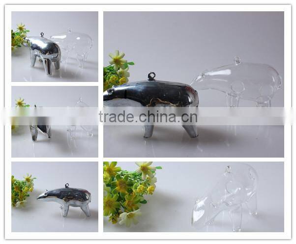 Hot Selling Cheap Animal Shape Tableware Christmas Coated Pyrex Glass Indoor Decoration