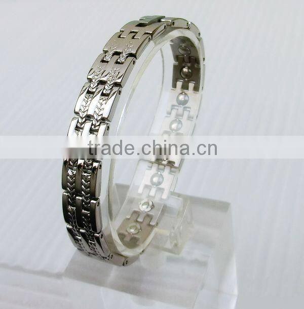 Wheat Design Magnet Bracelet China Factory 316L Stainless Steel Jewelry