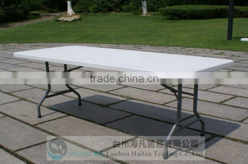 hot sell 6FT blow molding plastic dining table for restaurant/high quality dining plastic table with removable legs
