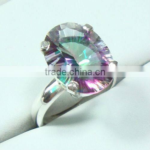 925 Sterling Silver Rainbow Moonstone Ring