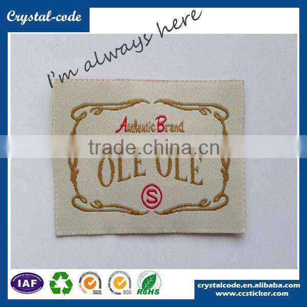 Printing Brand Name fabric garment decoration washable woven label