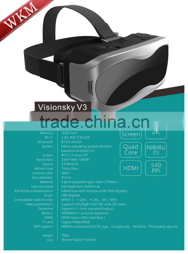 Virtual Reality with Full 3D View VR Helmet