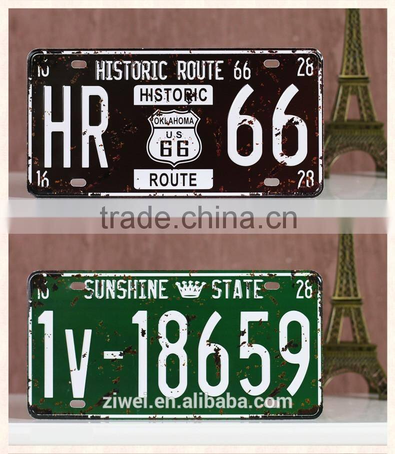 Metal Auto Vehicle Plate Hanging Lisence Decors