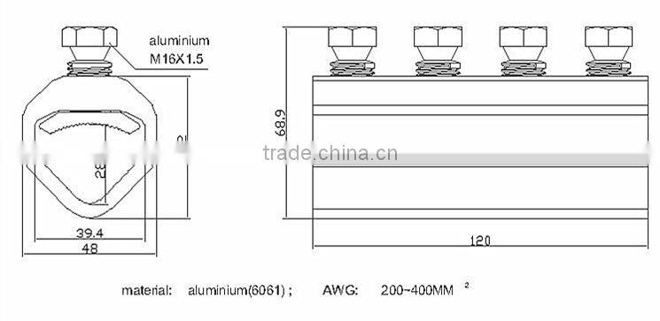 aluminium terminal 500A large current connector 400A 600A