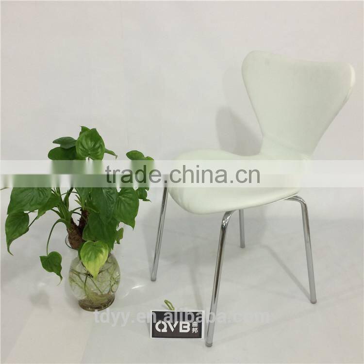 TDC-173-P3 QVB JIANDE TONGDA BENTWOOD PLYWOOD CHAIR PU SEATING stackable METAL CHROME PLATED DINING CHAIR