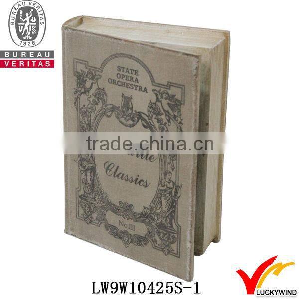 Vintage shabby distressed wood storage boxes with book shaped