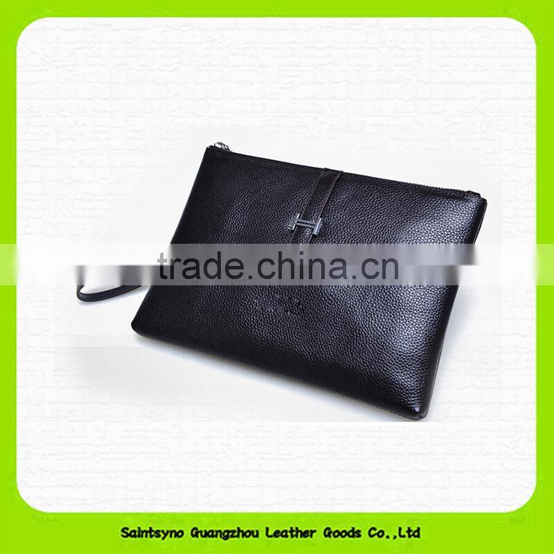 15696 Business man leather clutch bag with strap