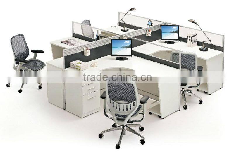 Modern modular Silvery white office workstation