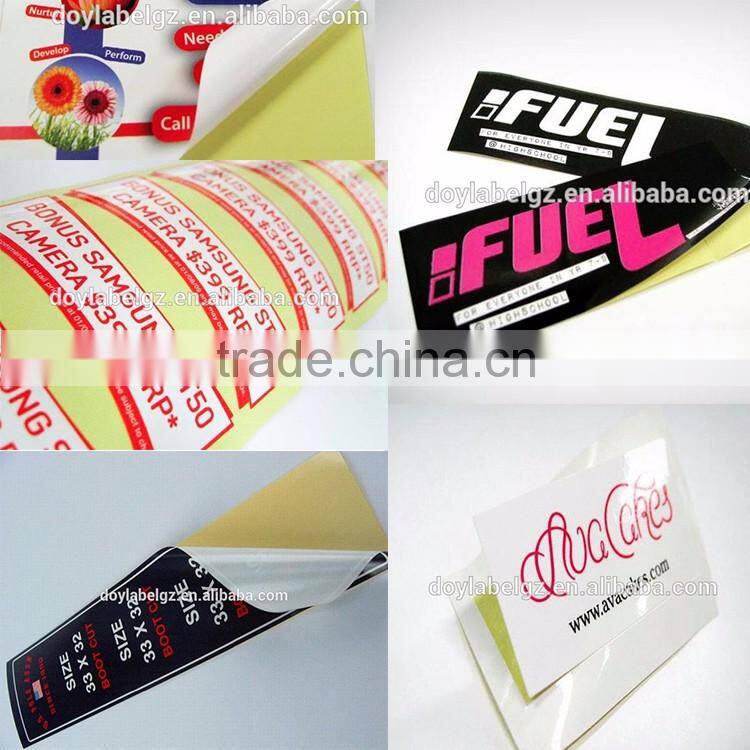 Wholesale logo printed die cut private customized printed paper adhesive stickers