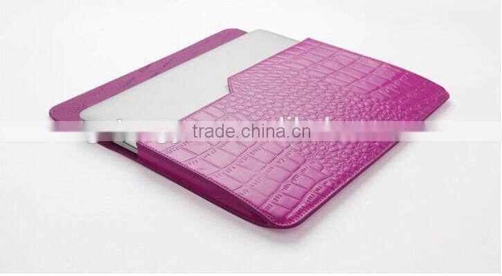 Crocodile pattern ultra design pu leather for macbook top case a1181 manufacture
