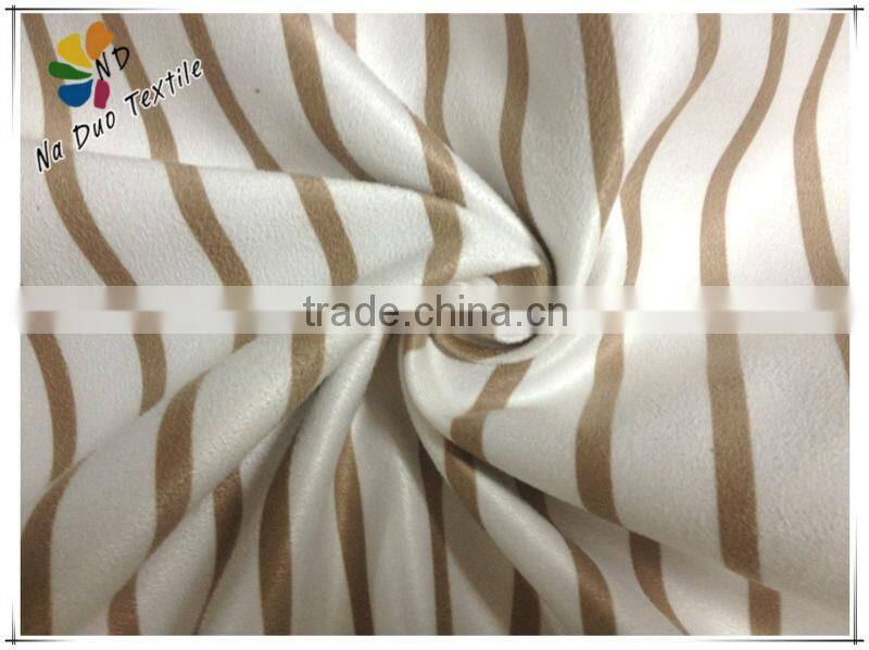 Stripe Textile Printing Suede Fabric/Digital printed fabrics