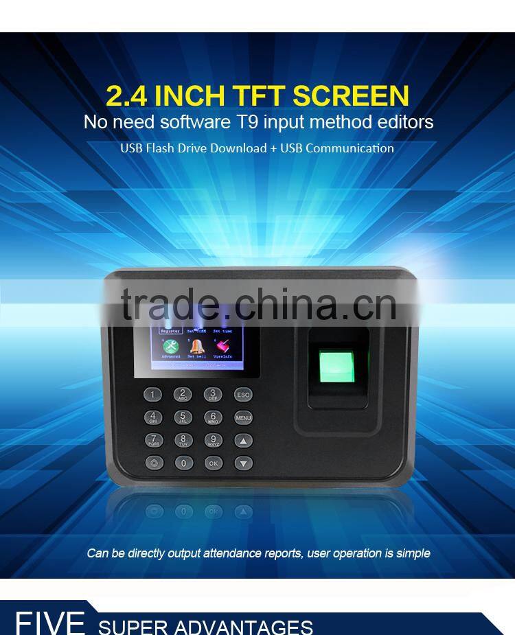 Hot selling bs101 fingerprint time recording and fingerprint time attendance machine price