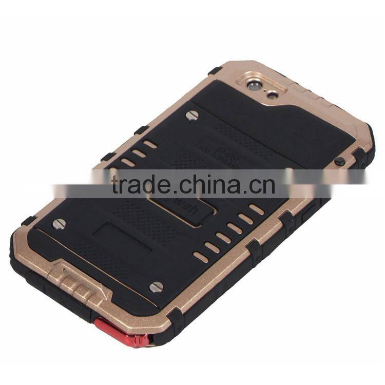 Wholesale Gold Anti Shock Dustproof Case for iPhone 6 6S Hybrid Metallic TPU Waterproof Casing
