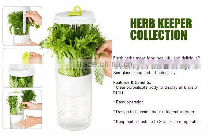 SINOGLASS 3 Pcs Plastic Lid Clear Glass Storage Jar Set