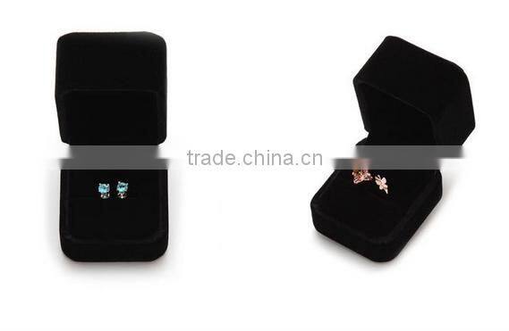Top grade ring box velvet ring box jewelry packaging box ring box black