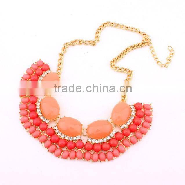 Top Quality Acrylic Multicolor Choker Vintage Pendant Statement Necklace Women Fashion Necklaces for Women 2014