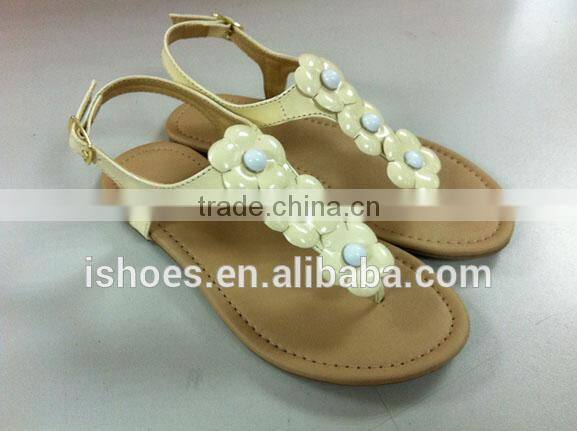 Decorative ladies fashion fancy flat sandals