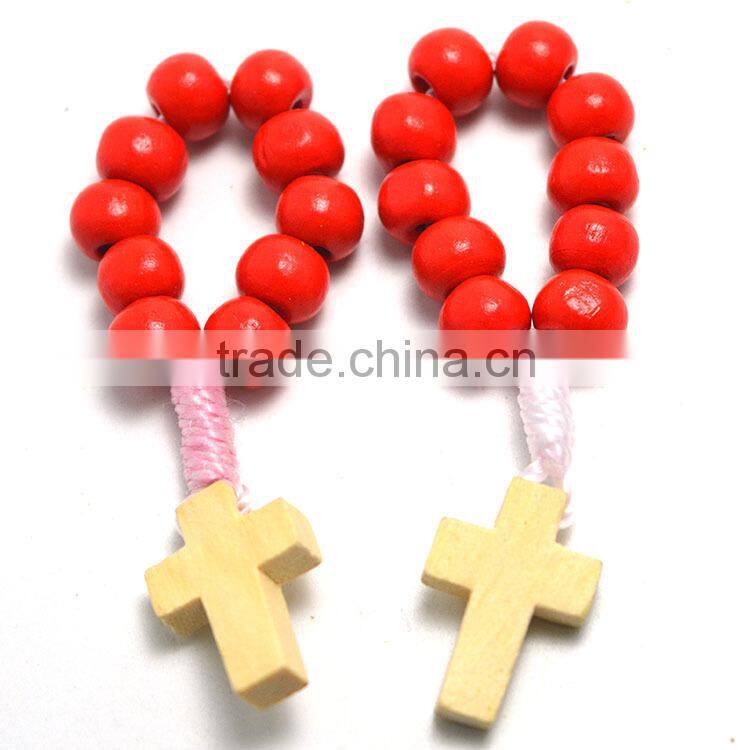 Finger Ring Catholic rosary in stainless steel jewelry,Catholic Finger colors Rings,wood beads cord rosary