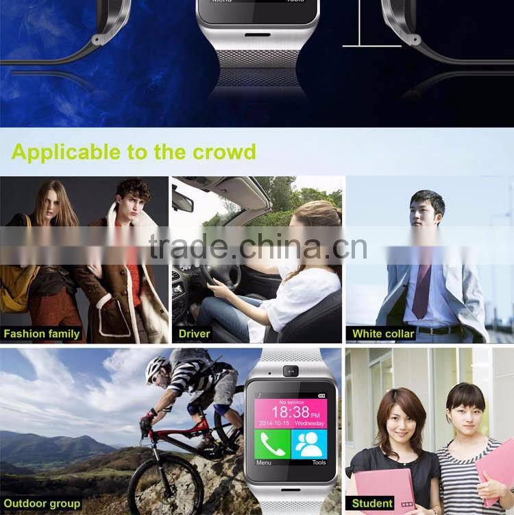 GV18 Smartwatch Bluetooth Sport Fitness Pedometer Camera Clock Bracelet Touch Screen Smart Watch Android Mobile Cell Phone
