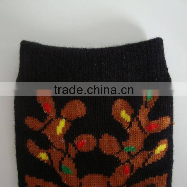 GSC-67 Haining GS custom cartoon big head of elk design red cotton kids children christmas sock